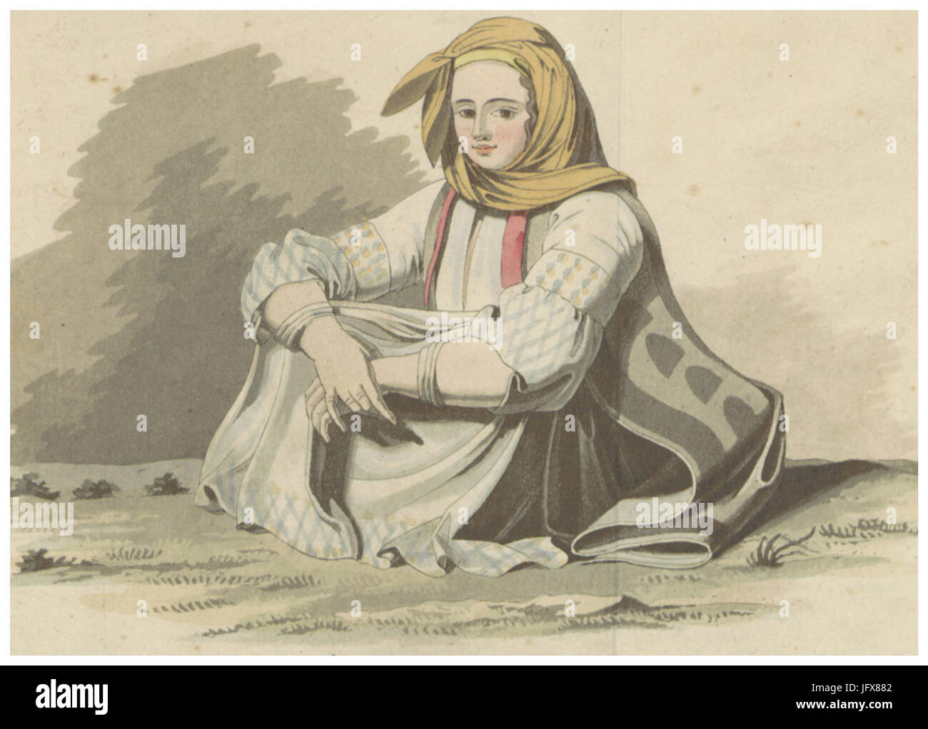 BARTHOLDY PG563 (I) Athènes, dans albanesischer Kleidung Mädchen Banque D'Images