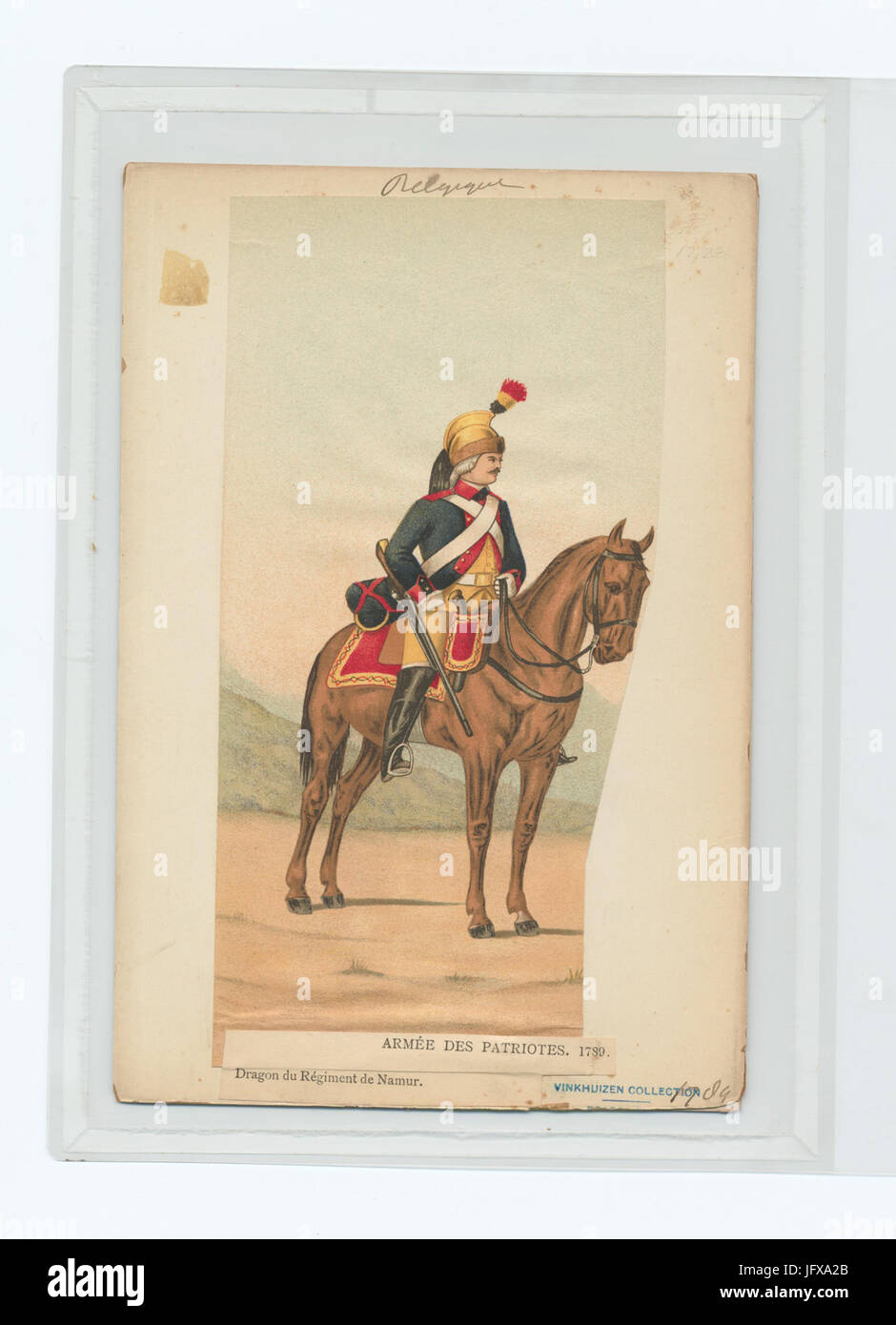 Armée des patriotes, 1789, Dragon du régiment de Namur (NYPL b14896507-85218) Banque D'Images Armée des patriotes, 1789, Dragon du régiment de Namur (NYPL b14896507-85218) Banque D'Images