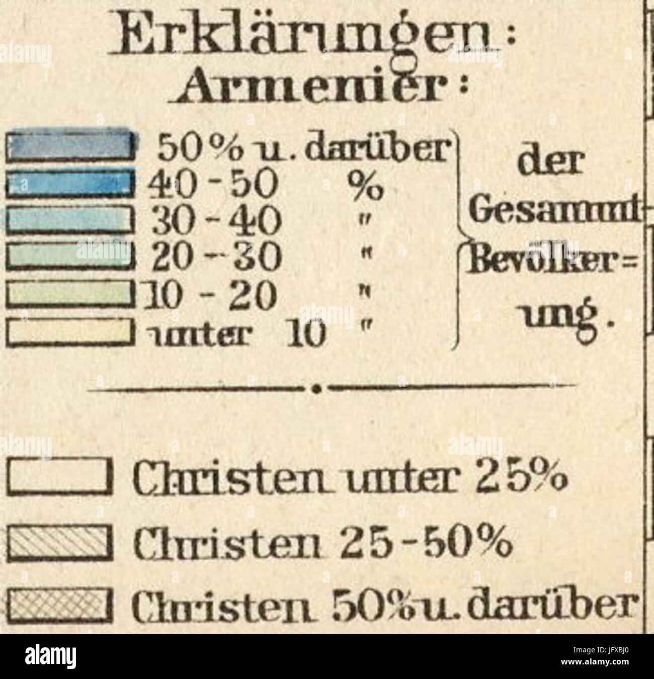 Carte population arménienne 1896 Erklärungen Banque D'Images