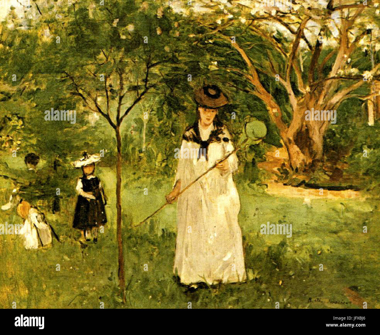 Berthe Morisot Caça de borboleta Banque D'Images