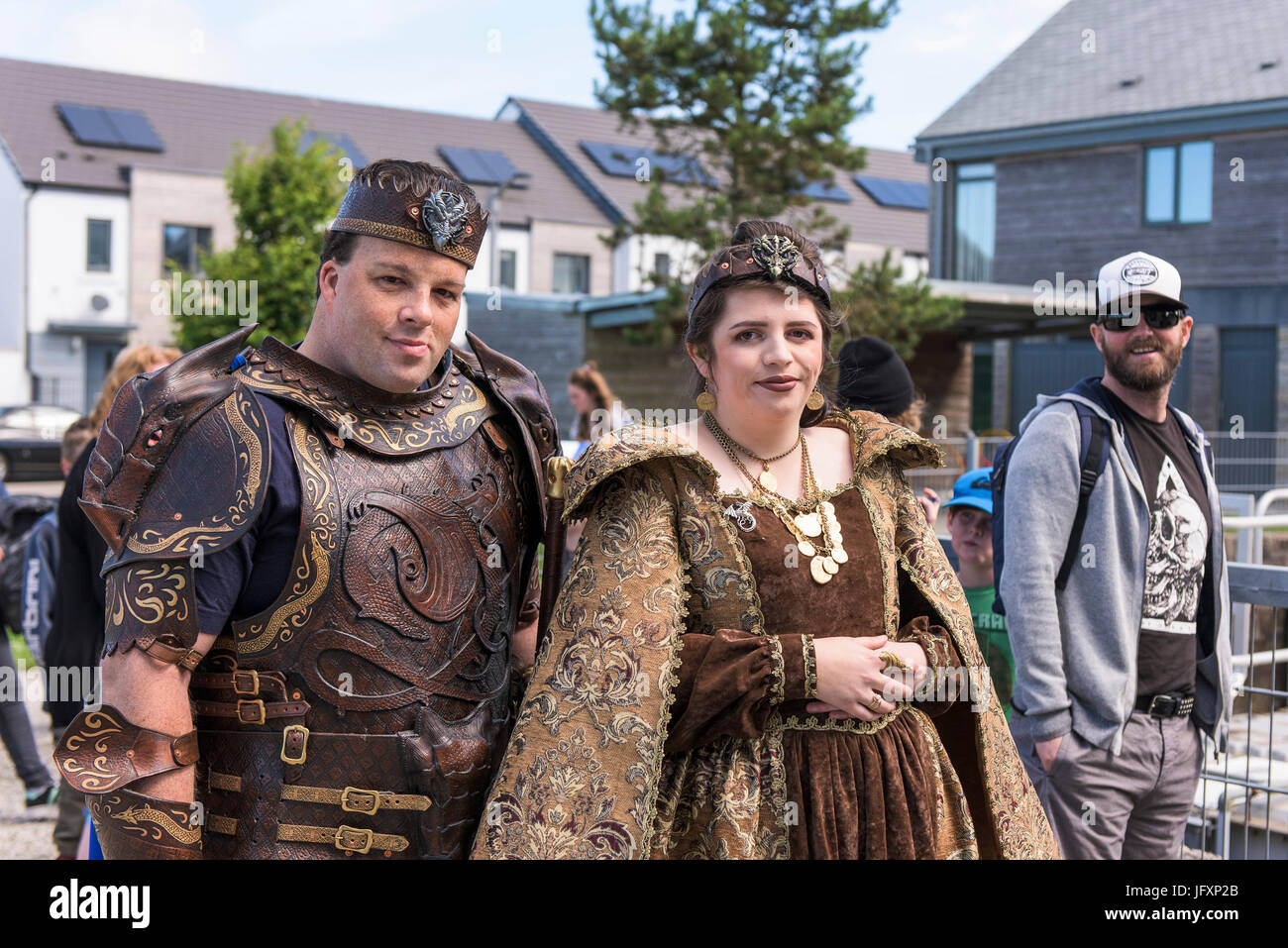 Fans de comics, de films et artistes de cosplay se rassembler dans la région de Cornwall pour Geekfest Heartlands 3.0 - une célébration de toutes les choses, la bande dessinée de science-fiction, film Banque D'Images