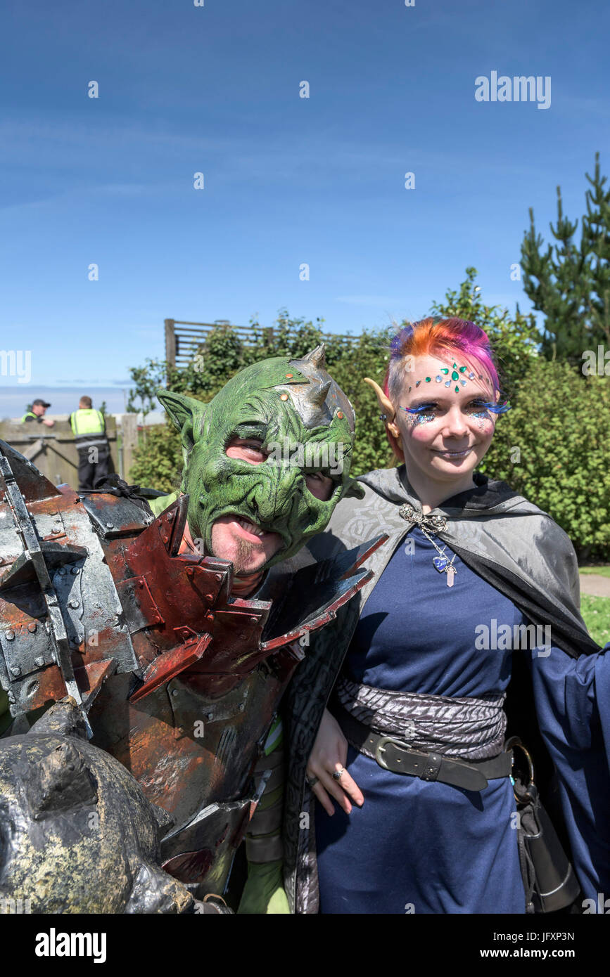 Le Cosplay. Des fans de la bande dessinée, du cinéma et des fans fans de cosplay se rassemblent à l'Heartlands à Cornwall pour Geekfest 3.0. Banque D'Images