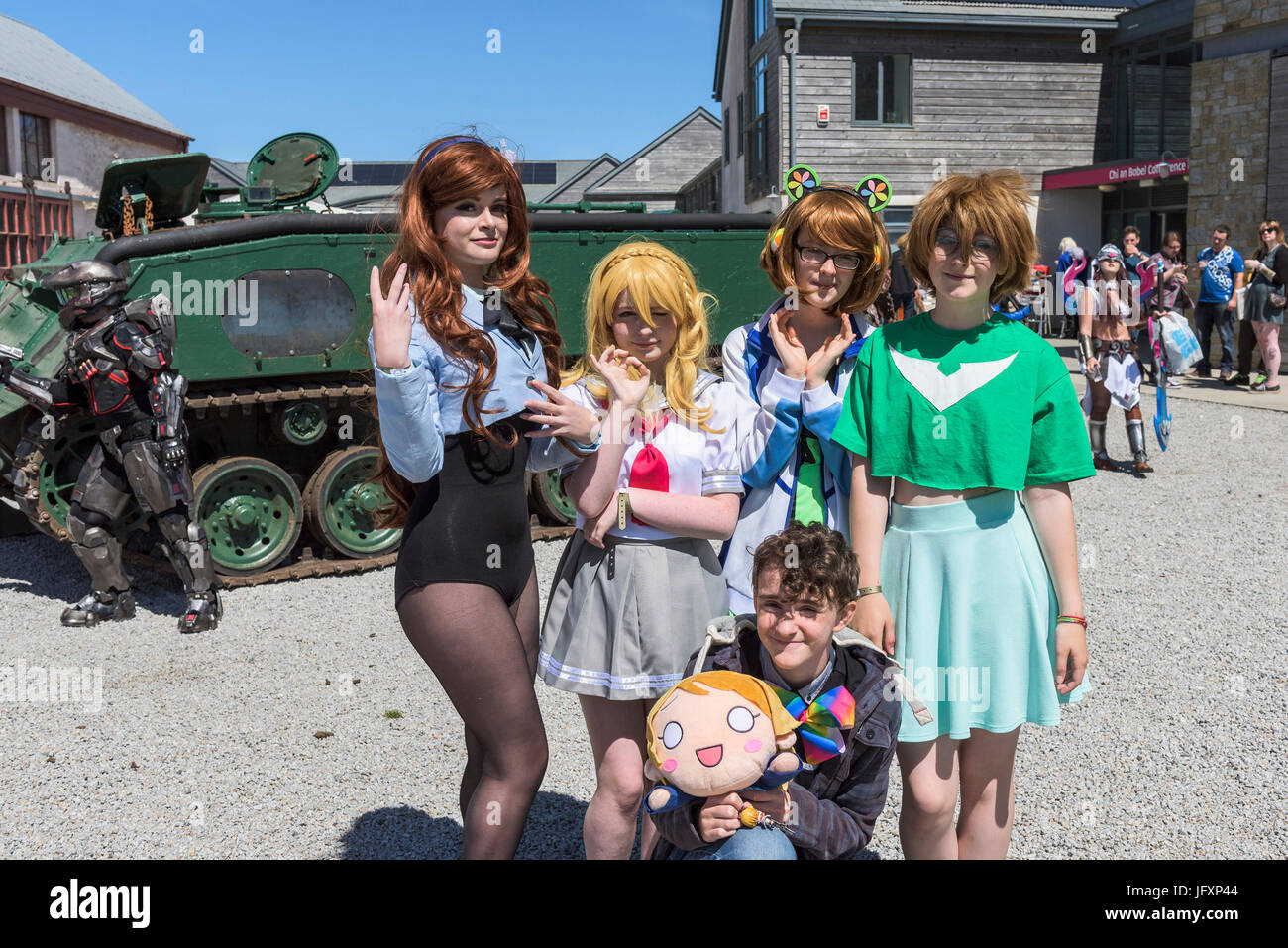 Le Cosplay. Des fans de la bande dessinée, du cinéma et des fans fans de cosplay se rassemblent à l'Heartlands à Cornwall pour Geekfest 3.0. Banque D'Images