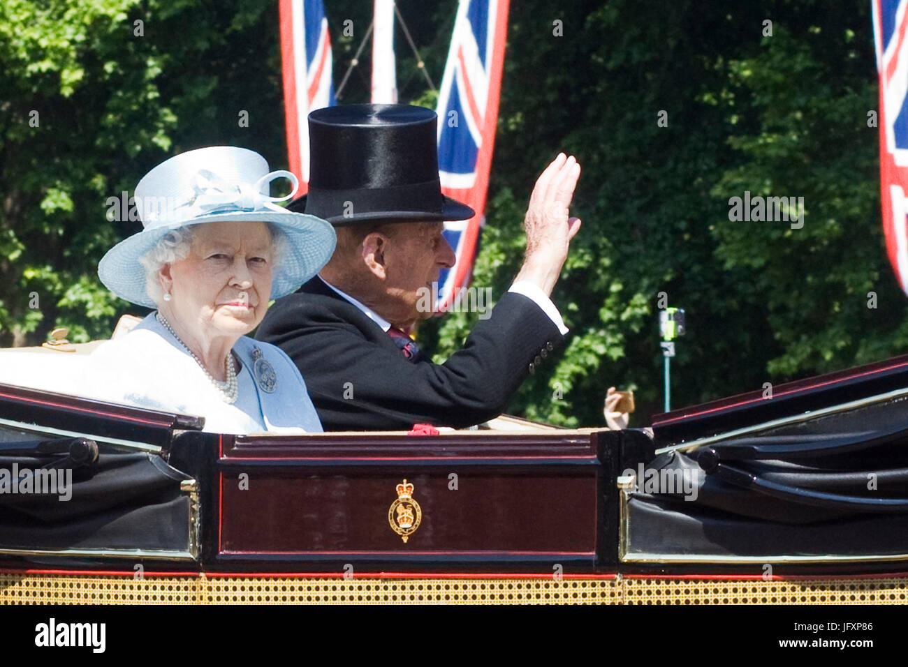 Son Altesse Royale la Reine Elizabeth 11 avec le Prince Phillip Banque D'Images