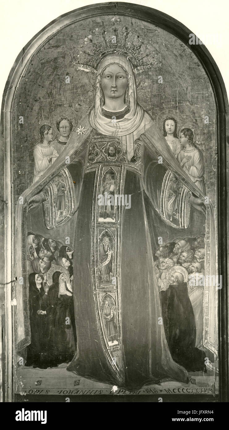 Mère de miséricorde, la peinture de Giovanni di Paolo, l'Église des esclaves, Sienne, Italie Banque D'Images