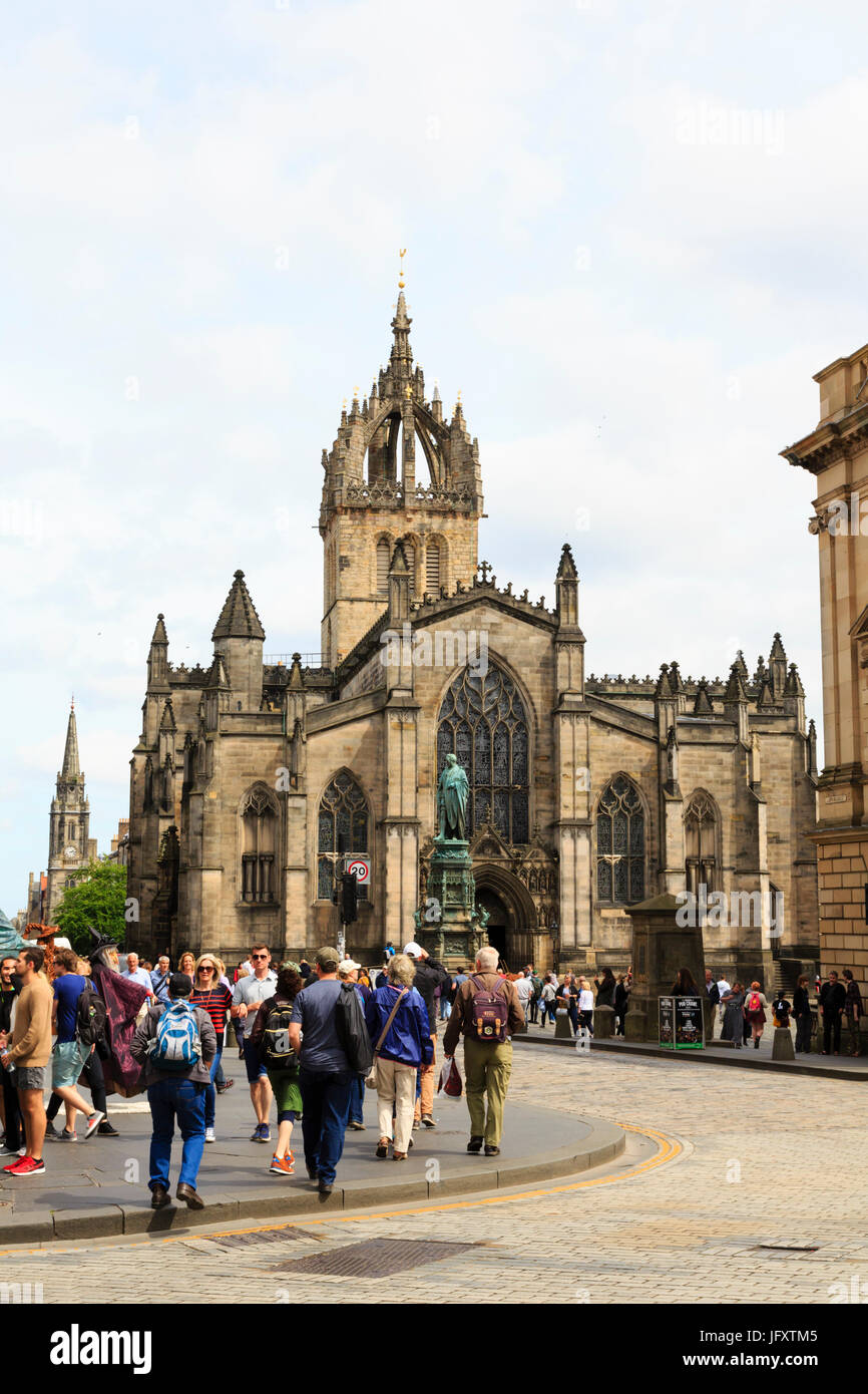 La Cathédrale Saint Giles, Royal Mile, Lawnmarket, Édimbourg, Écosse. Banque D'Images