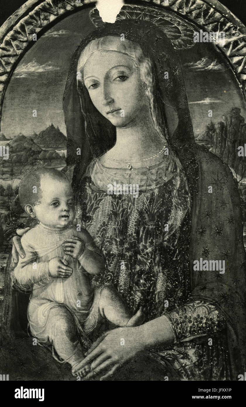 La Vierge et l'enfant, peinture par Matteo di Giovanni, Sienne Italie Banque D'Images