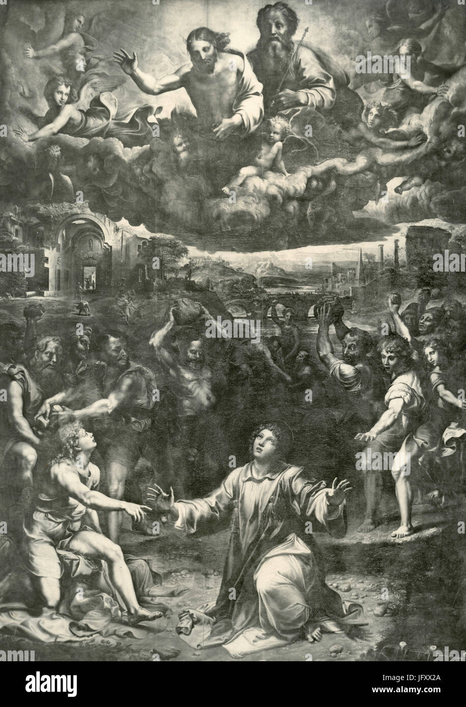 Martyre de Saint Stephen, peinture par Giulio Romano, Gênes, Italie Banque D'Images