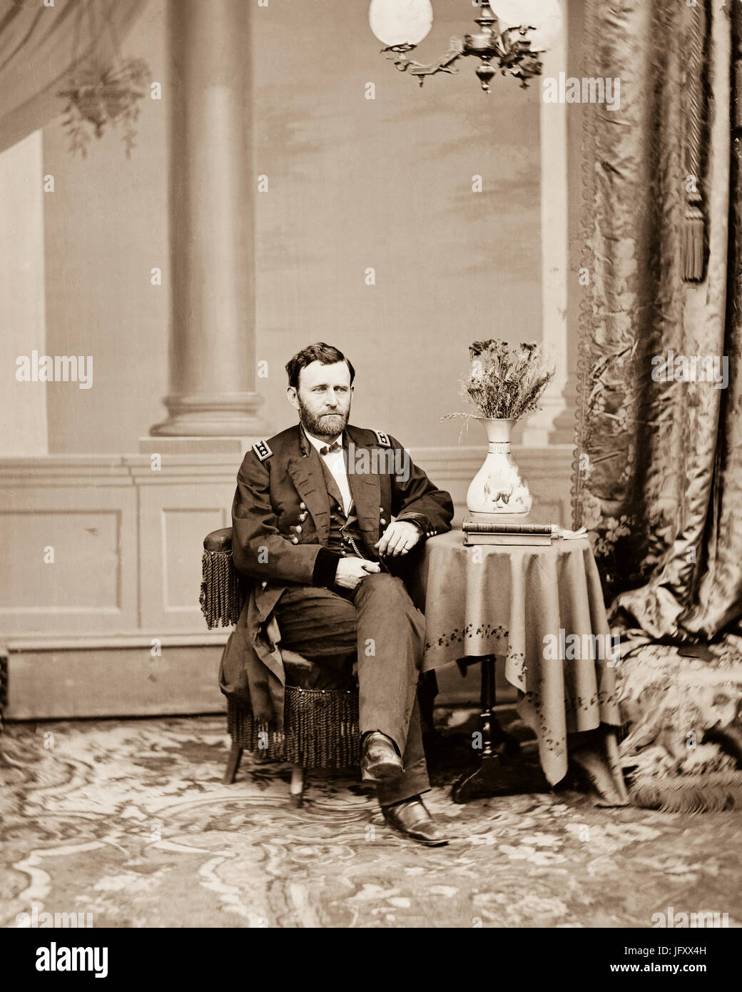 Un portrait photographique du Général Ulysses S. Grant par Matthew Brady Banque D'Images