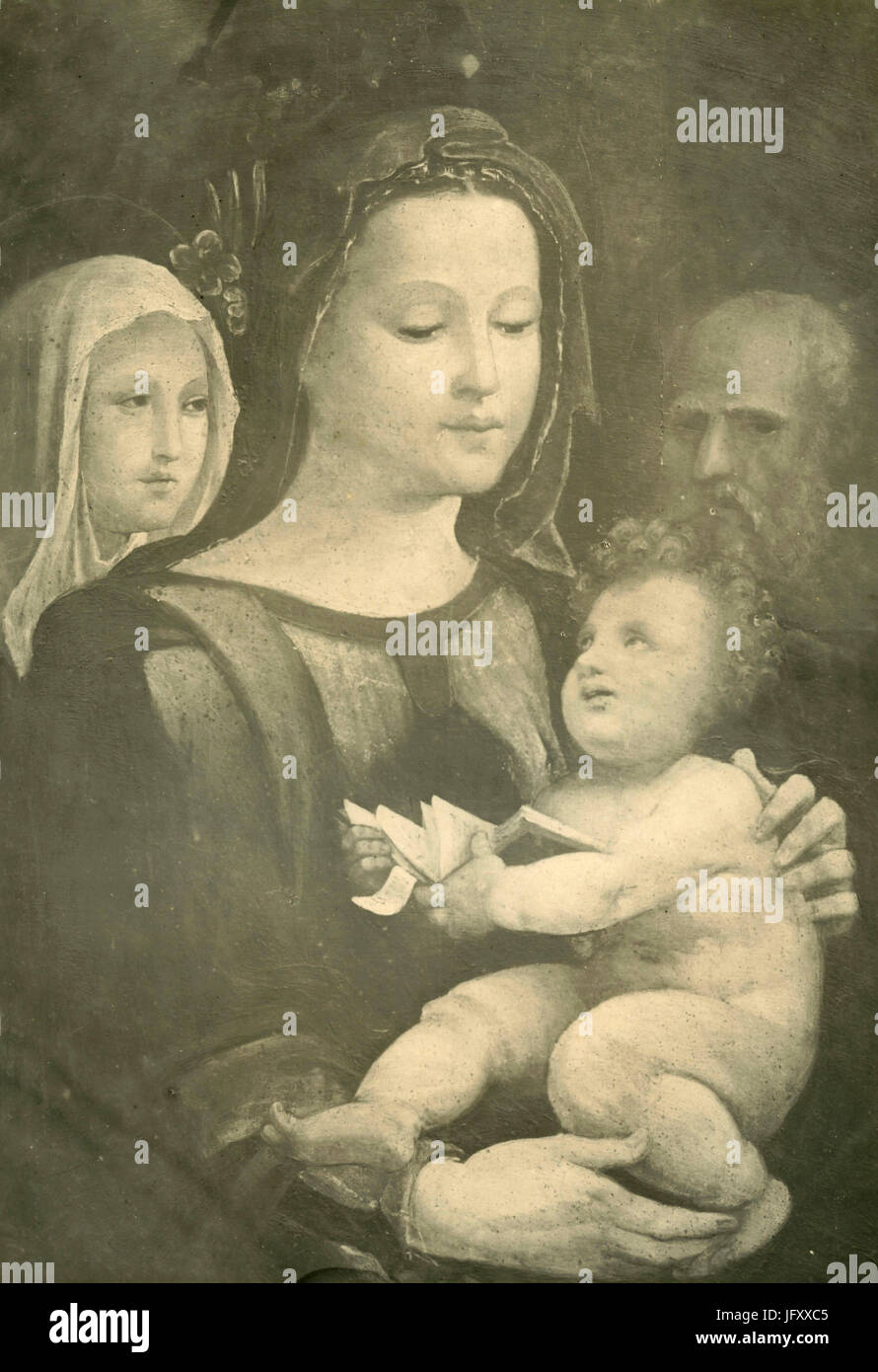 La Vierge et l'enfant avec les saints, la peinture de Domenico Beccafumi, Montalcino, Italie Banque D'Images
