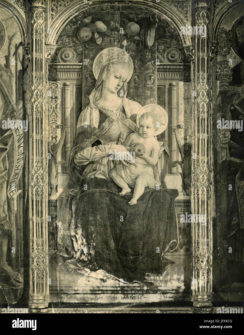 La Vierge et l'enfant, peinture de Carlo Crivelli, Ascoli Piceno, Italie Banque D'Images
