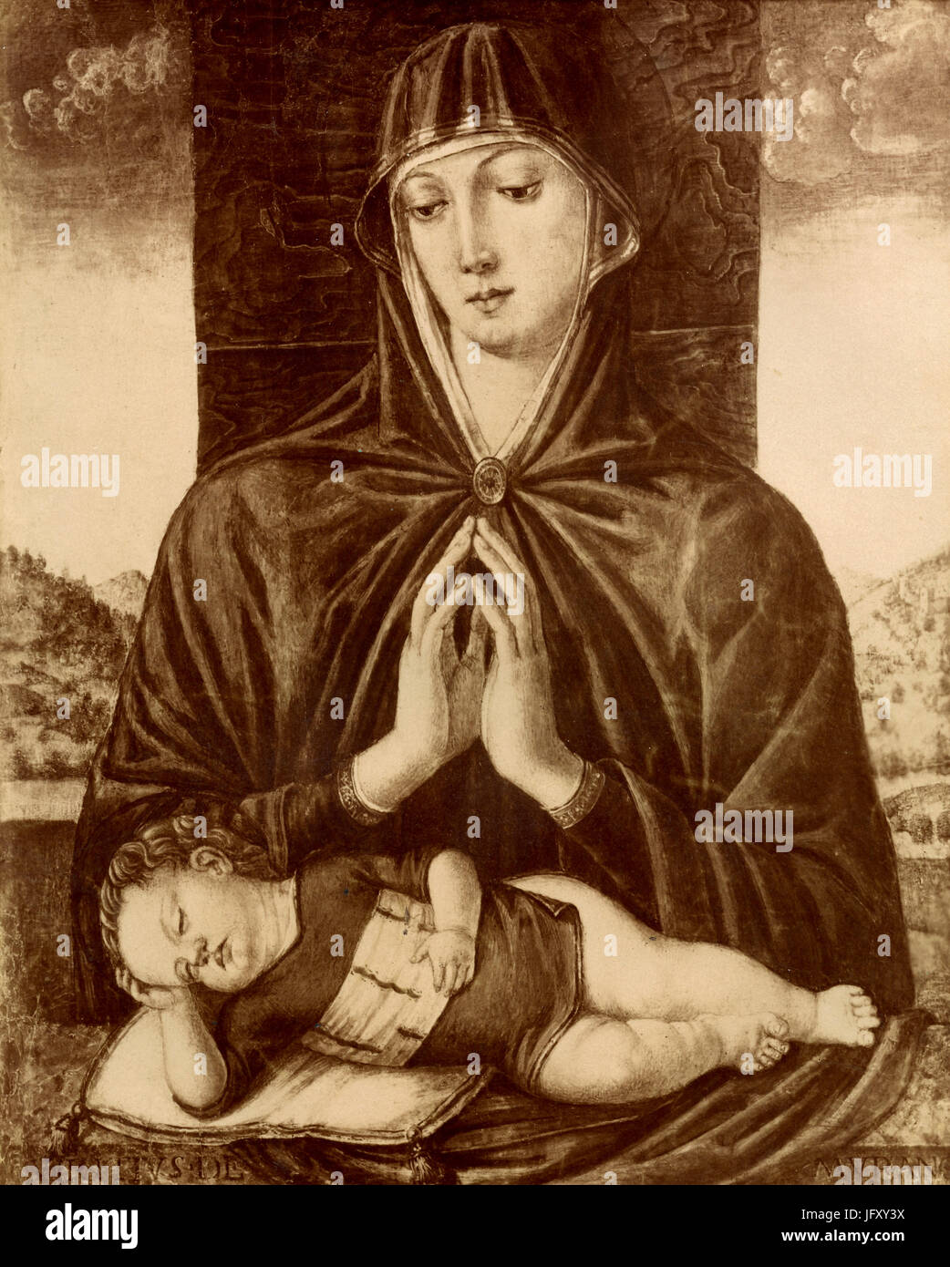 La Vierge et l'enfant, peinture de Quirizio da Murano, Venise, Italie Banque D'Images