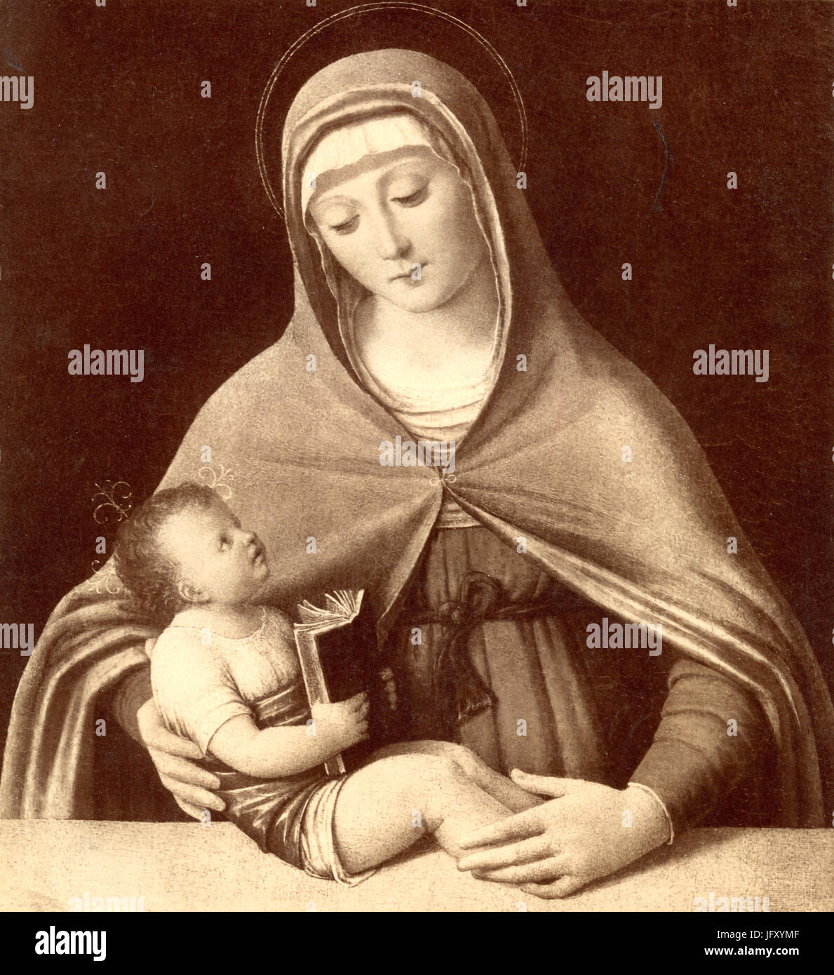 La Vierge et l'enfant, peinture de Solario Poldi Pezzoli, et, Milan, Italie Banque D'Images