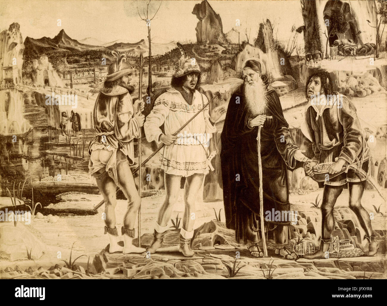 Histoire de Saint Anthon Abbott, peinture par Bernardo Parentino, Rome, Italie Banque D'Images