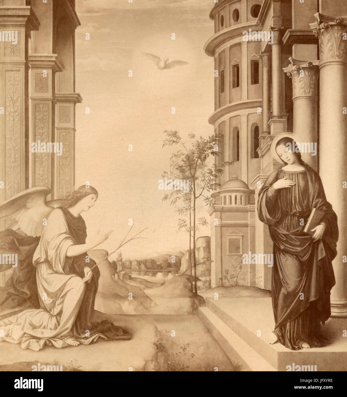Le Annuntiation de la Vierge, peinture de Francesco Francia, Milan, Italie Banque D'Images