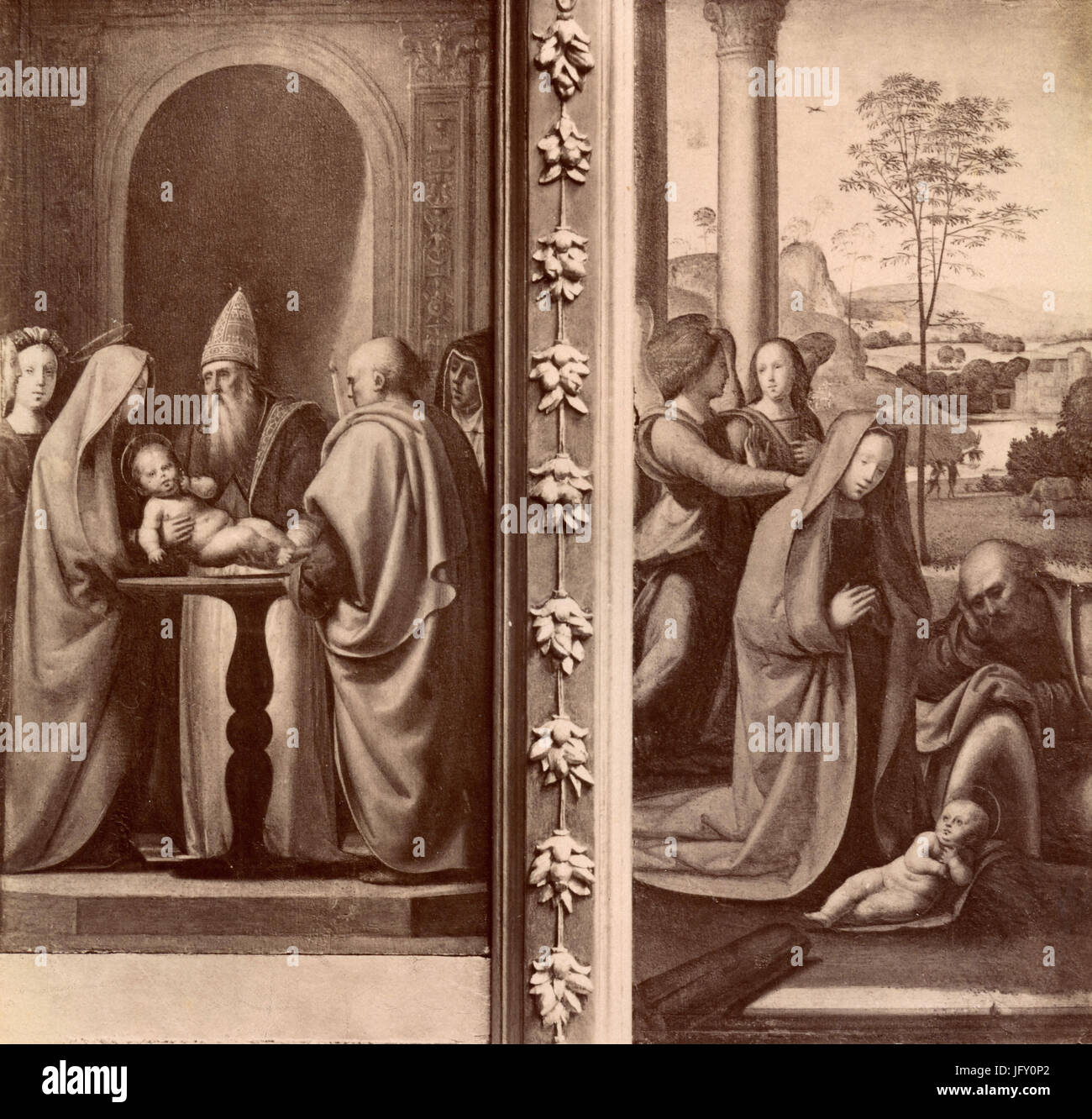Tableaux sur la nativité pour carte de Noël - Merci facteur