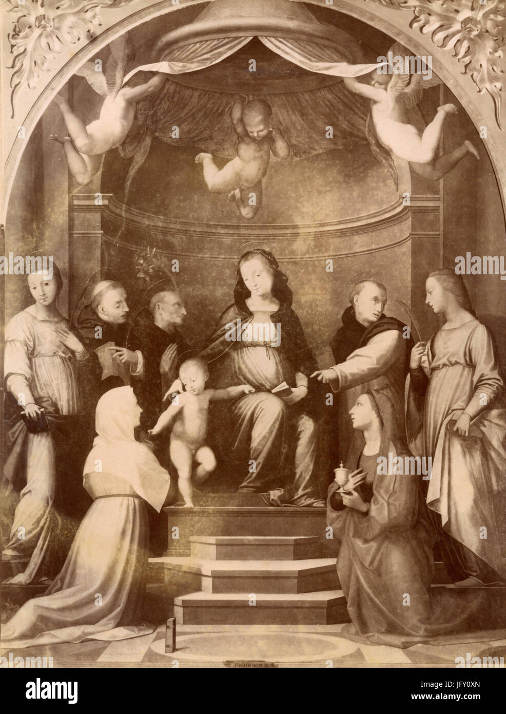 La Vierge et l'enfant avec les saints, peinture de Francia, Florence, Italie Banque D'Images