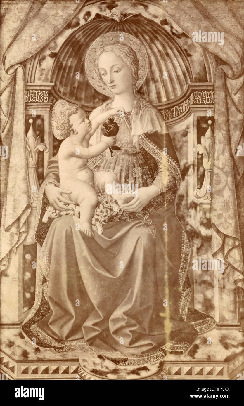 La Vierge et l'enfant, peinture par Gentile Da Fabriano et Pesello, Dresden, Allemagne Banque D'Images