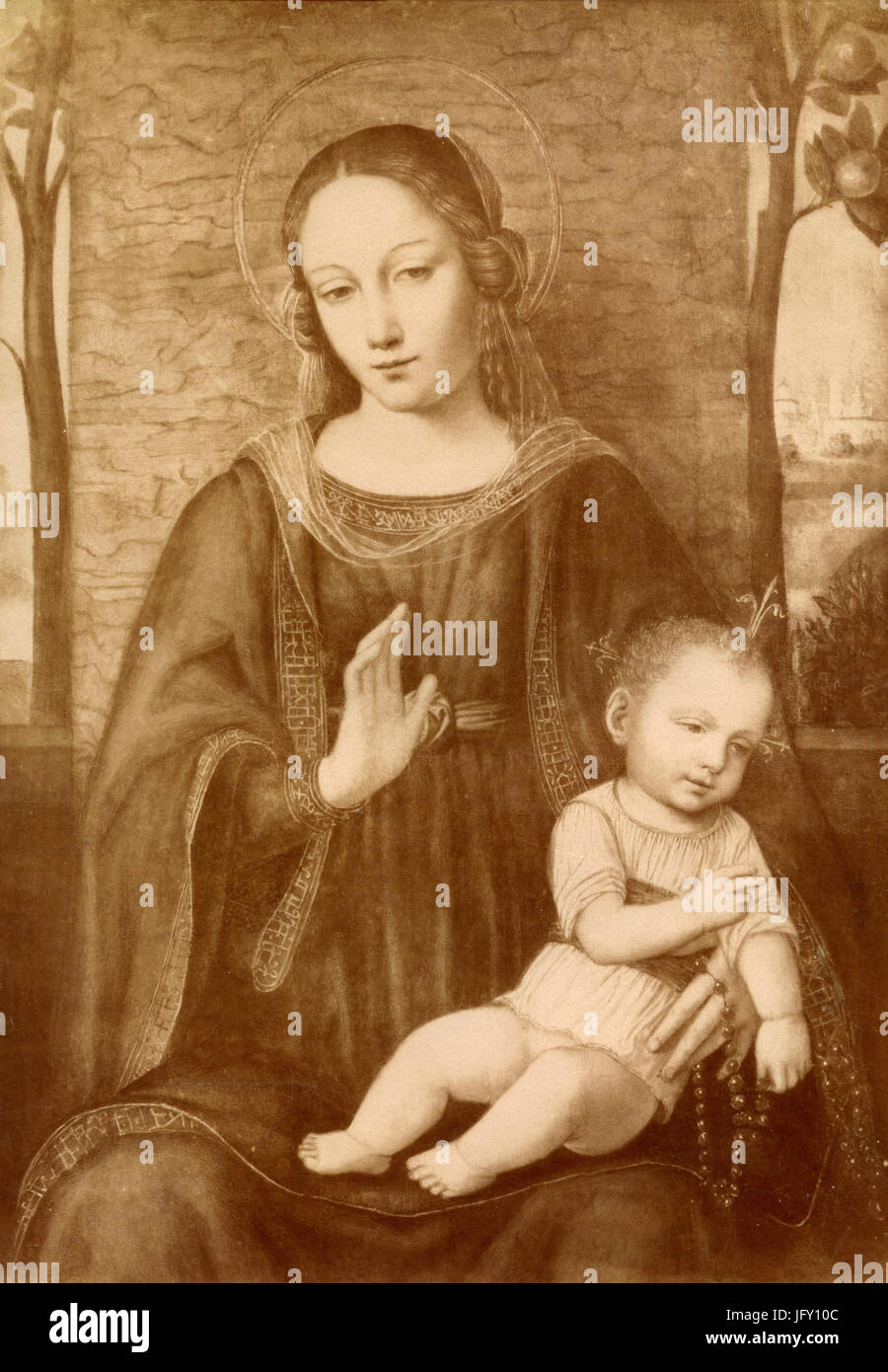 La Vierge à l'enfant, peinte par Borgognone, Turin, Italie Banque D'Images