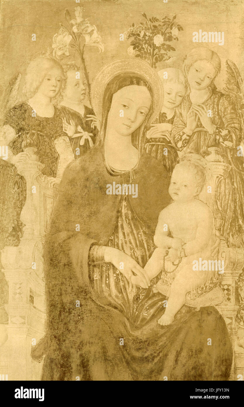 La Vierge et l'enfant avec les saints, la peinture par Matteo di Giovanni, Sienne, Italie Banque D'Images