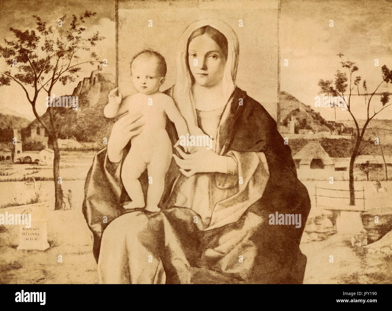 La Vierge et l'enfant, la peinture de Giovanni Bellini, Brera, Milan, Italie Banque D'Images