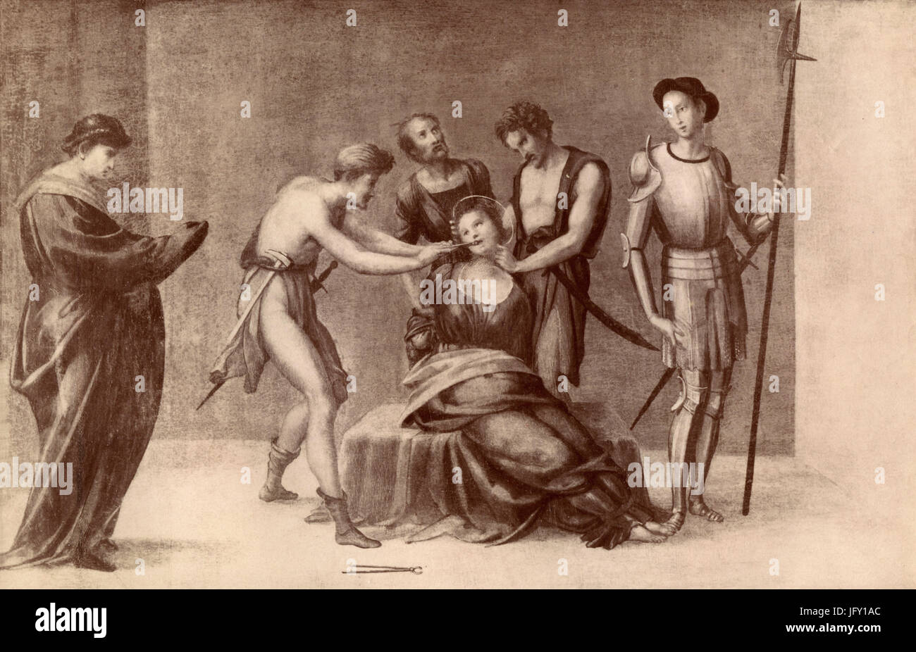 Martyre de Saint Apollonia, peinture par Francesco Granacci, Florence, Italie Banque D'Images