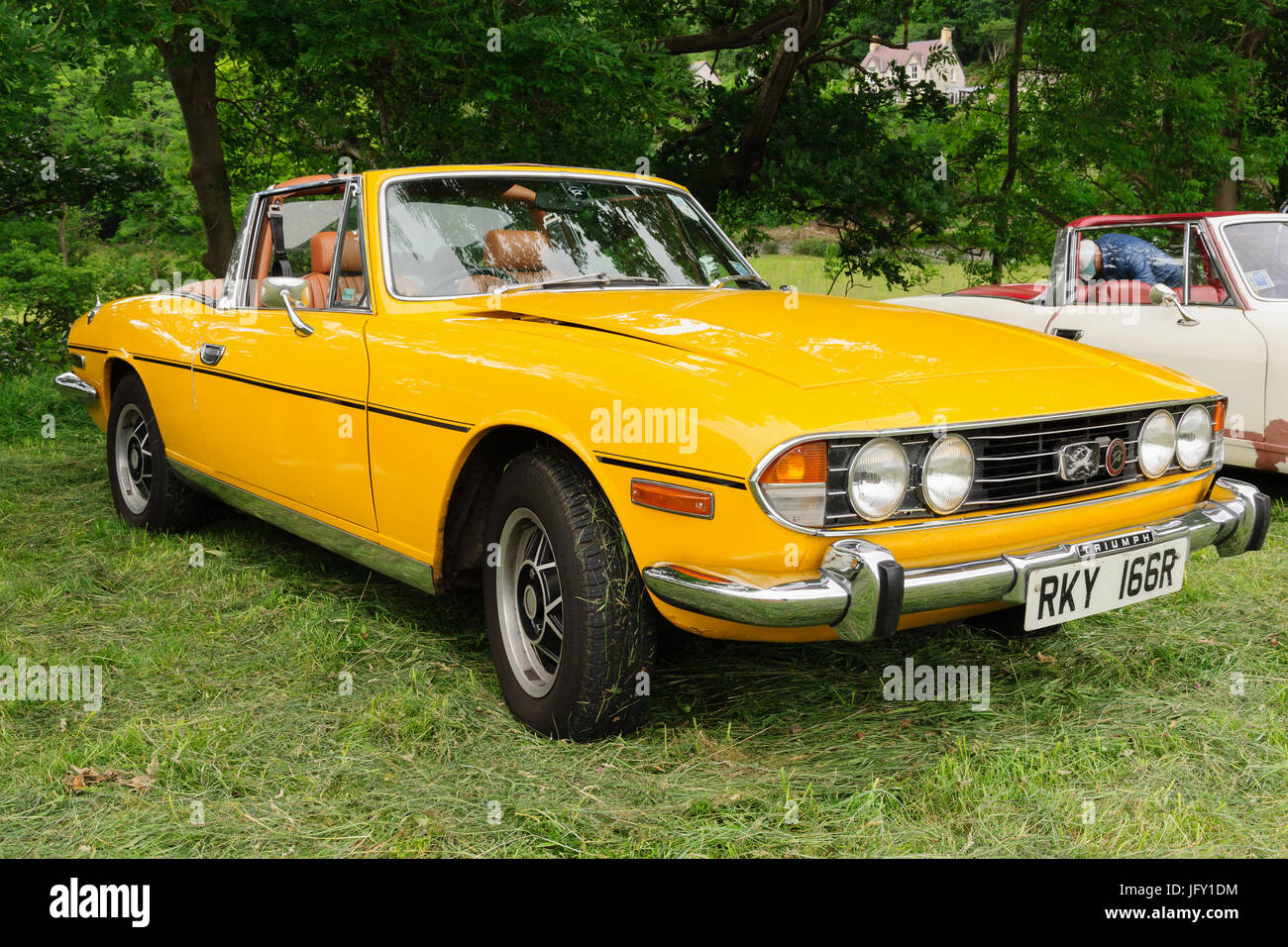 Triumph Stag cabriolet sports tourer un classique British 2 +2 voiture construite de 1970 à 1978 à un rallye de véhicules anciens Banque D'Images