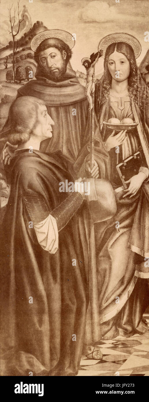 Saint John et Saint Agatha, la peinture de Macrino d'Alba, Turin, Italie Banque D'Images