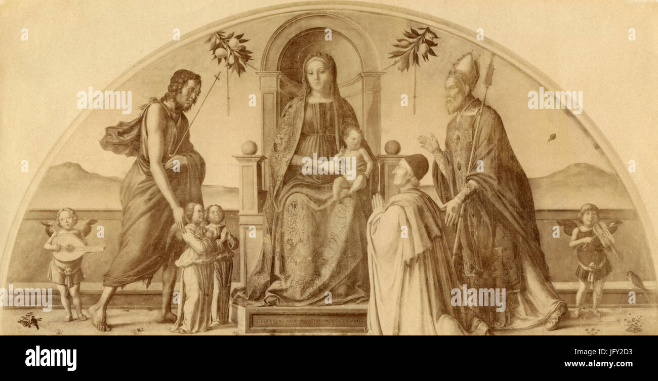 Intronisé vierge à l'enfant, Saint Donato, peinture par Lazzaro Bastiani, Italie Banque D'Images
