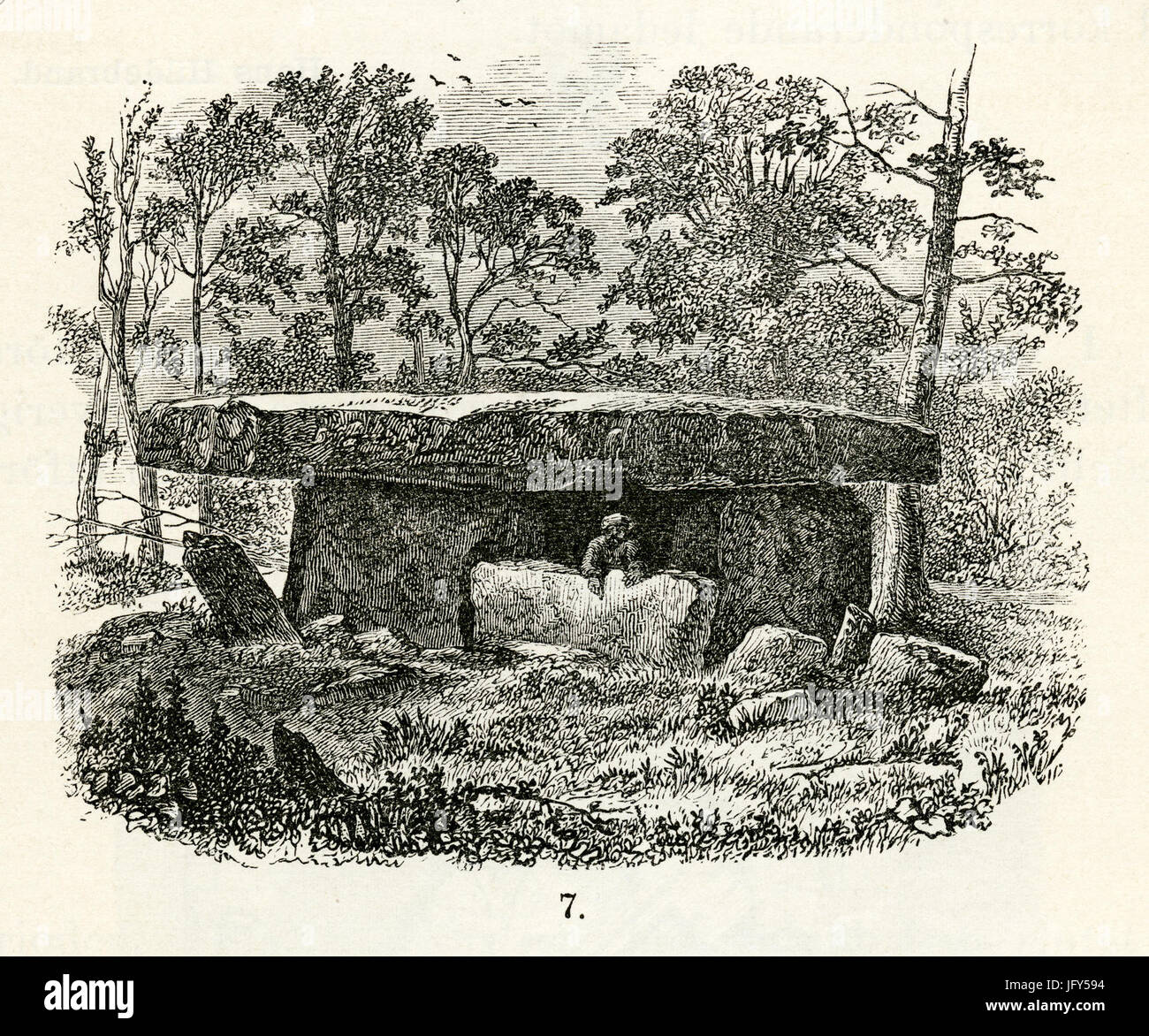 Dolmen fr District, Andhra Pradesh, Inde (KVHAAs Månadsblad 1880 S09 fig7) Banque D'Images