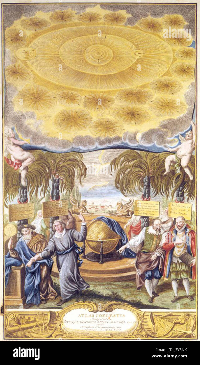 Johann, Doppelmayr Gabriel Atlas Coelestis Frontispice 1742 Banque D'Images