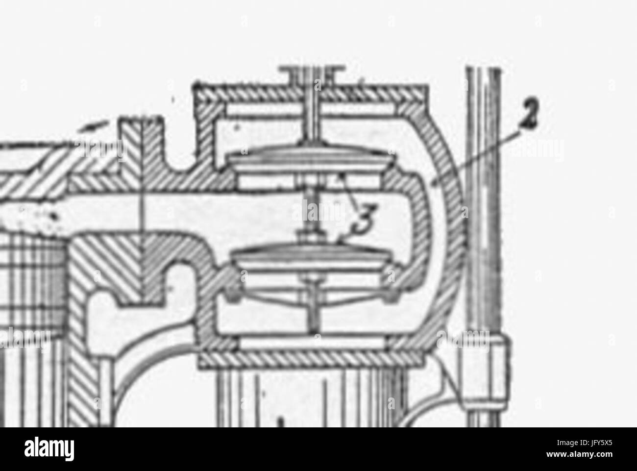 Double-beat la soupape du cylindre moteur faisceau 28nouveau catéchisme de la machine à vapeur 190429 Banque D'Images