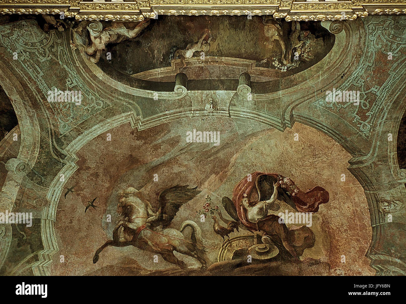 Dresde, le Zwinger, französischer Pavillon, Marmorsaal, Heinrich Christoph de Fehling, Der Triumph der Aurora, Figure 4 Banque D'Images