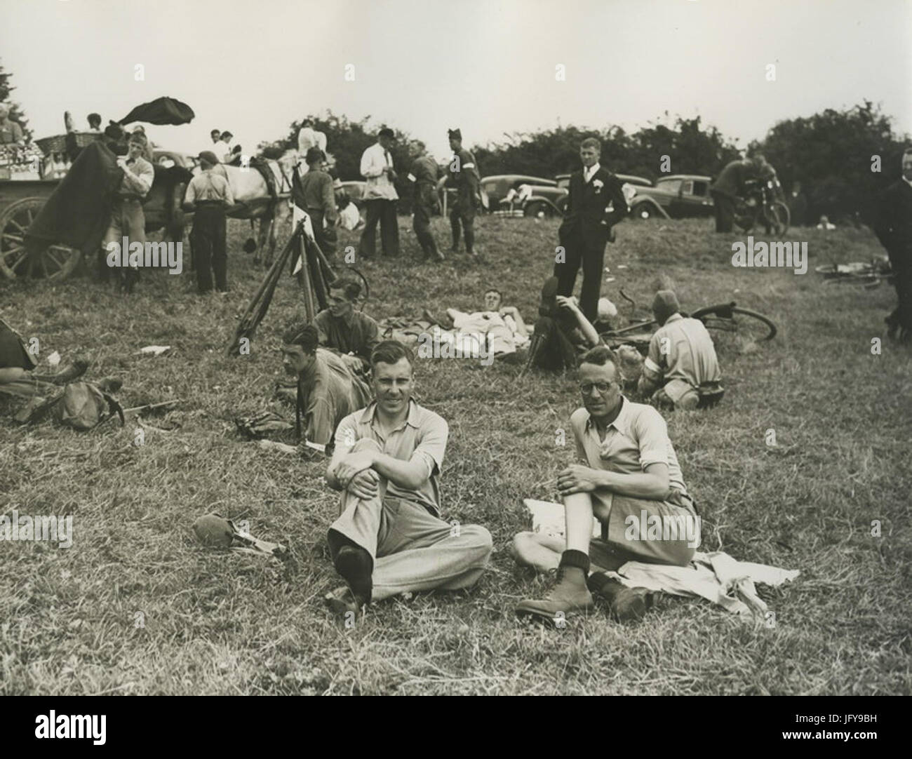 Een rustplaats onderweg op de fuifde dag van de 26e Vierdaagse. - F40768 - KNBLO Banque D'Images