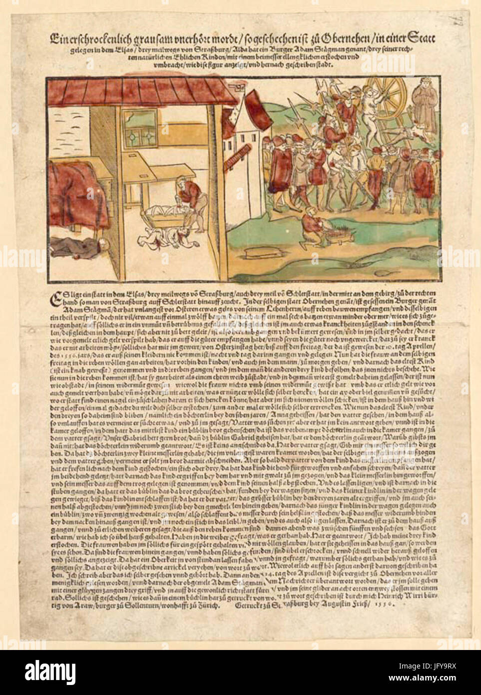 La phrase fait référence à un meurtre horrible, potentiellement tiré de la littérature criminelle historique. Il décrit un acte horrible, peut-être un crime célèbre ou légendaire, soulignant sa nature brutale et choquante. Banque D'Images