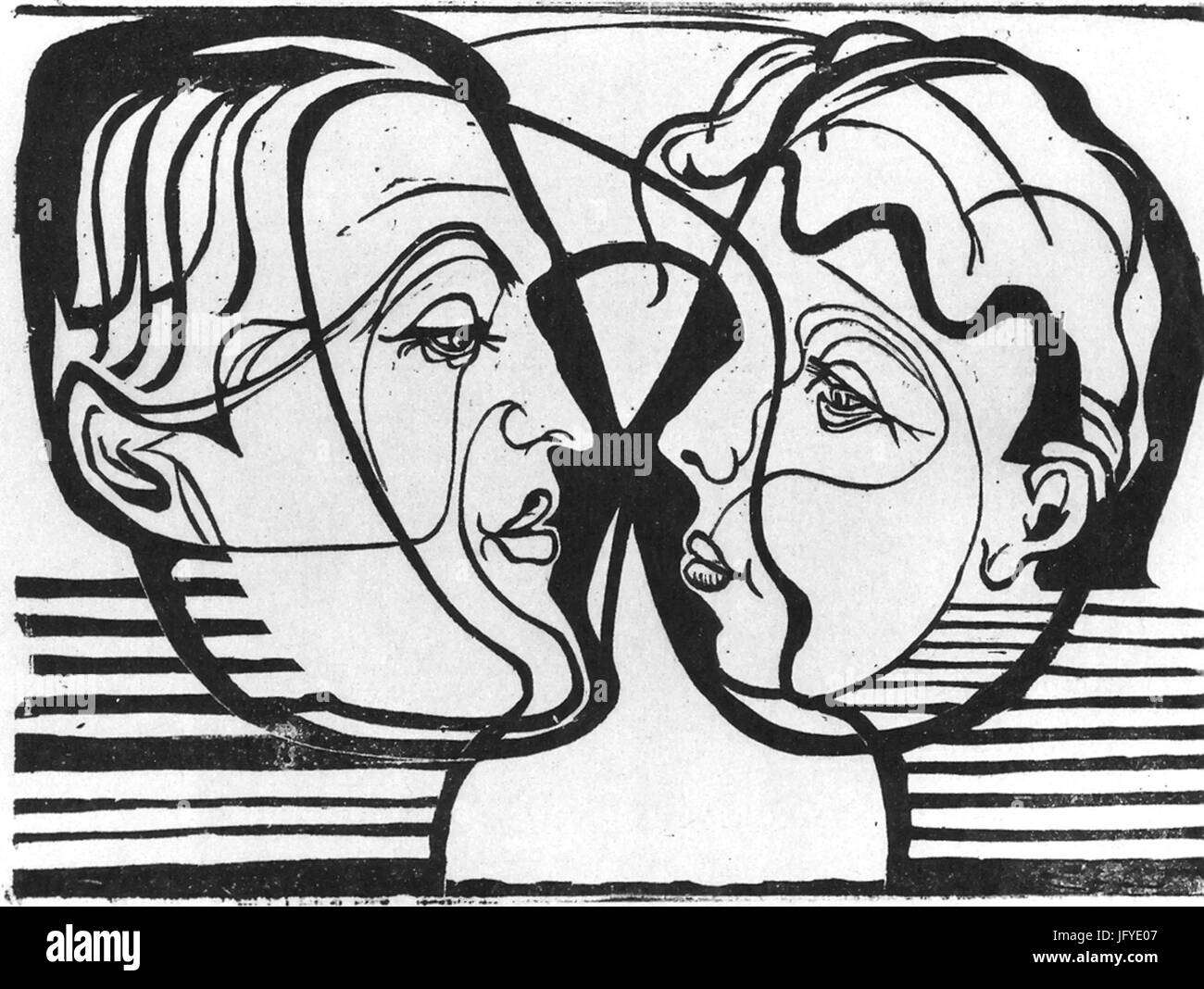 Ernst Ludwig Kirchner - sich Zwei Köpfe anblickende Hembusse (1930) Banque D'Images