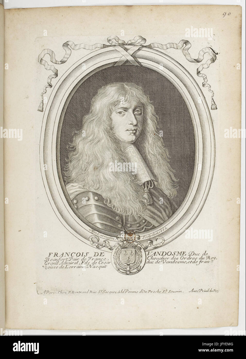 Par Nicolas de Larmessin Estampes.f099.François de Bourbon-Vendôme, duc de Beaufort Banque D'Images
