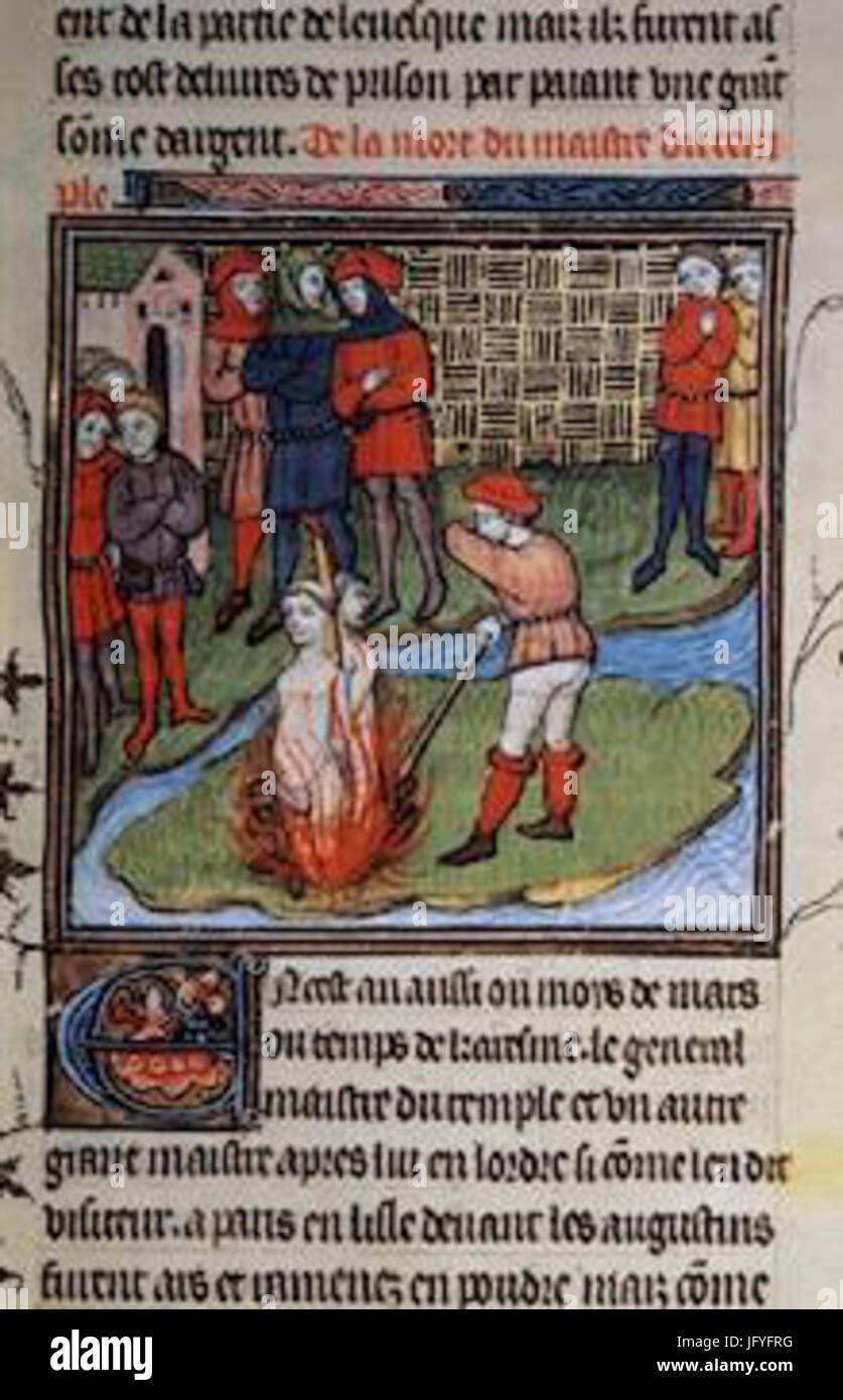 Exécution de Jacques de Molay Banque D'Images