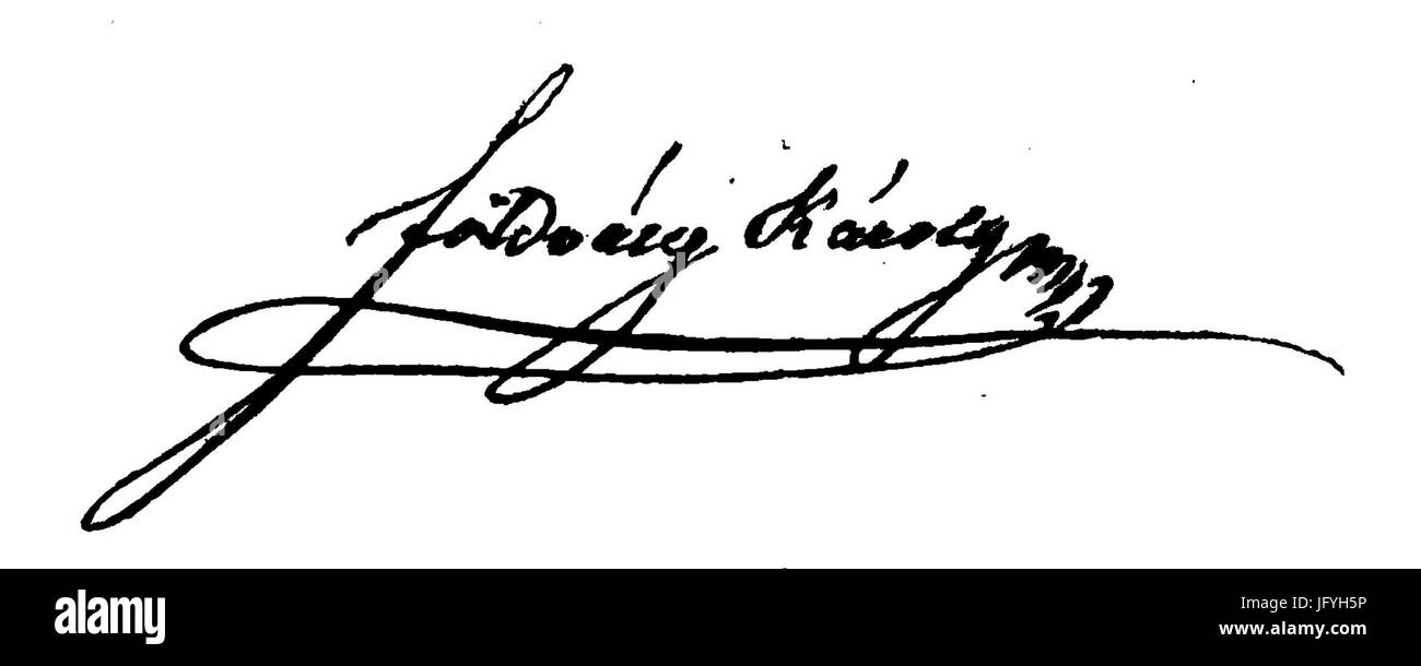 Signature Károly Földváry Banque D'Images
