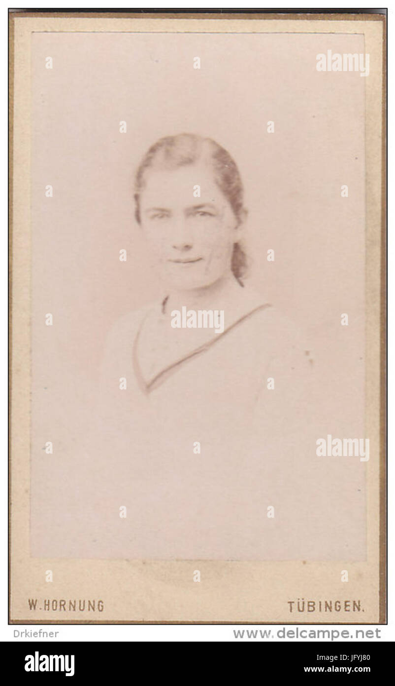 Fanny Pregizer, 20 Jahre alt, später verheiratete Schüle, Foto W. Hornung, Tübingen, 1888 (ca. 10,4 x 6,2 cm) Banque D'Images