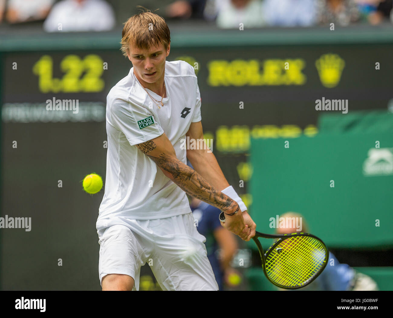 Londres, Royaume-Uni. 30Th May, 2017. Tennis, Wimbledon, Alexander Bublik (KAZ) dans son premier match contre Andy Murray (GBR) Credit : Henk Koster/Alamy Live News Banque D'Images