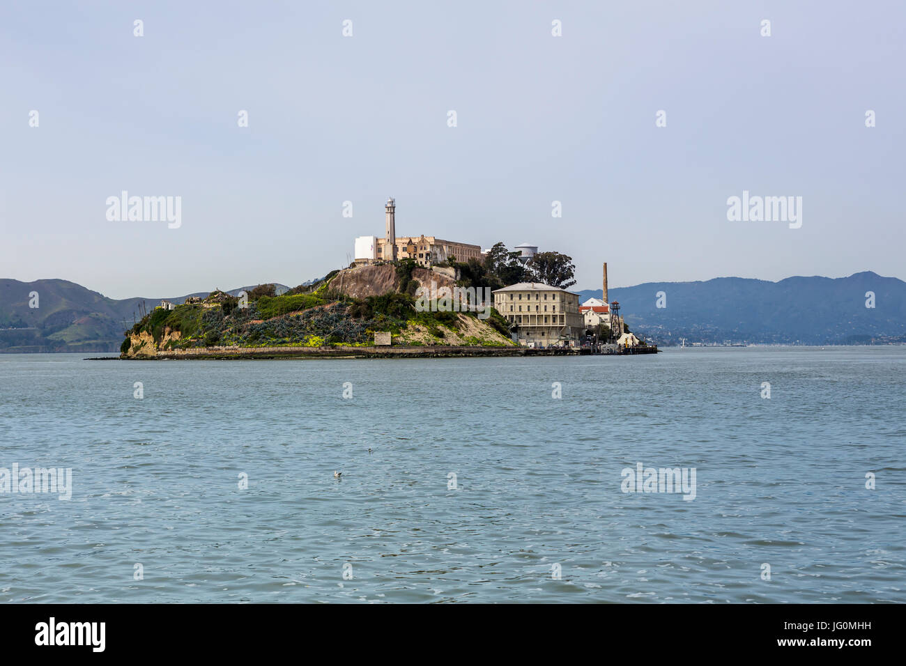 La prison d'Alcatraz, prison, prison militaire, prison fédérale, l'île d'Alcatraz, San Francisco Bay, San Francisco, Californie Banque D'Images