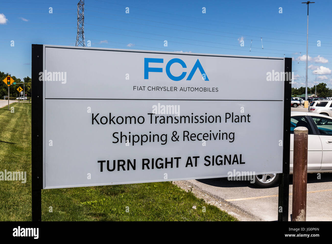 Kokomo - Circa Juin 2017 : CAF Fiat Chrysler Automobiles Usine de Transmission. Caf vend des véhicules en vertu de la Chrysler, Dodge et Jeep marques X Banque D'Images