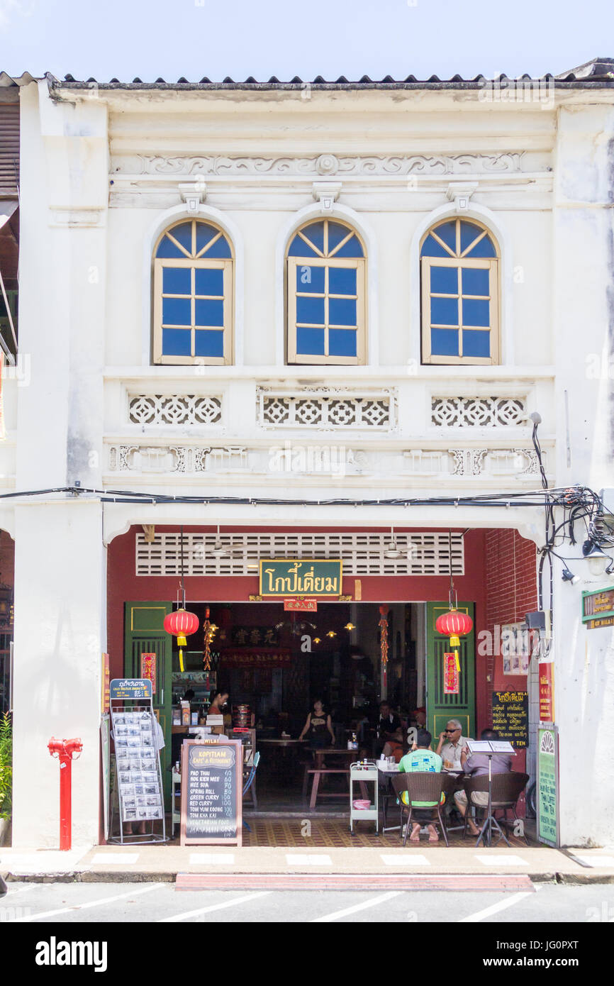 Le restaurant Kopitiam Thalang Road dans la vieille ville de Phuket, Thaïlande Banque D'Images