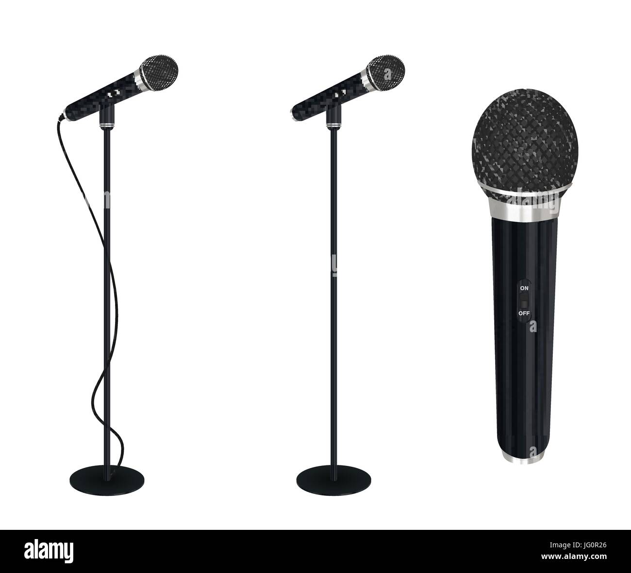 Microphone avec support vecteur sur fond blanc Illustration de Vecteur