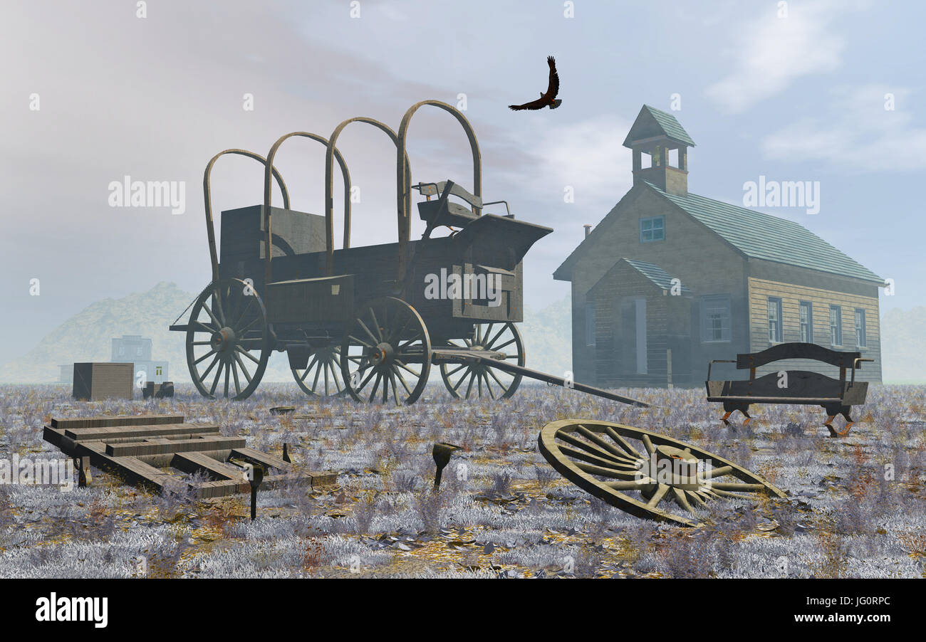 Une ville fantôme de l'Ouest sauvage américain Banque D'Images