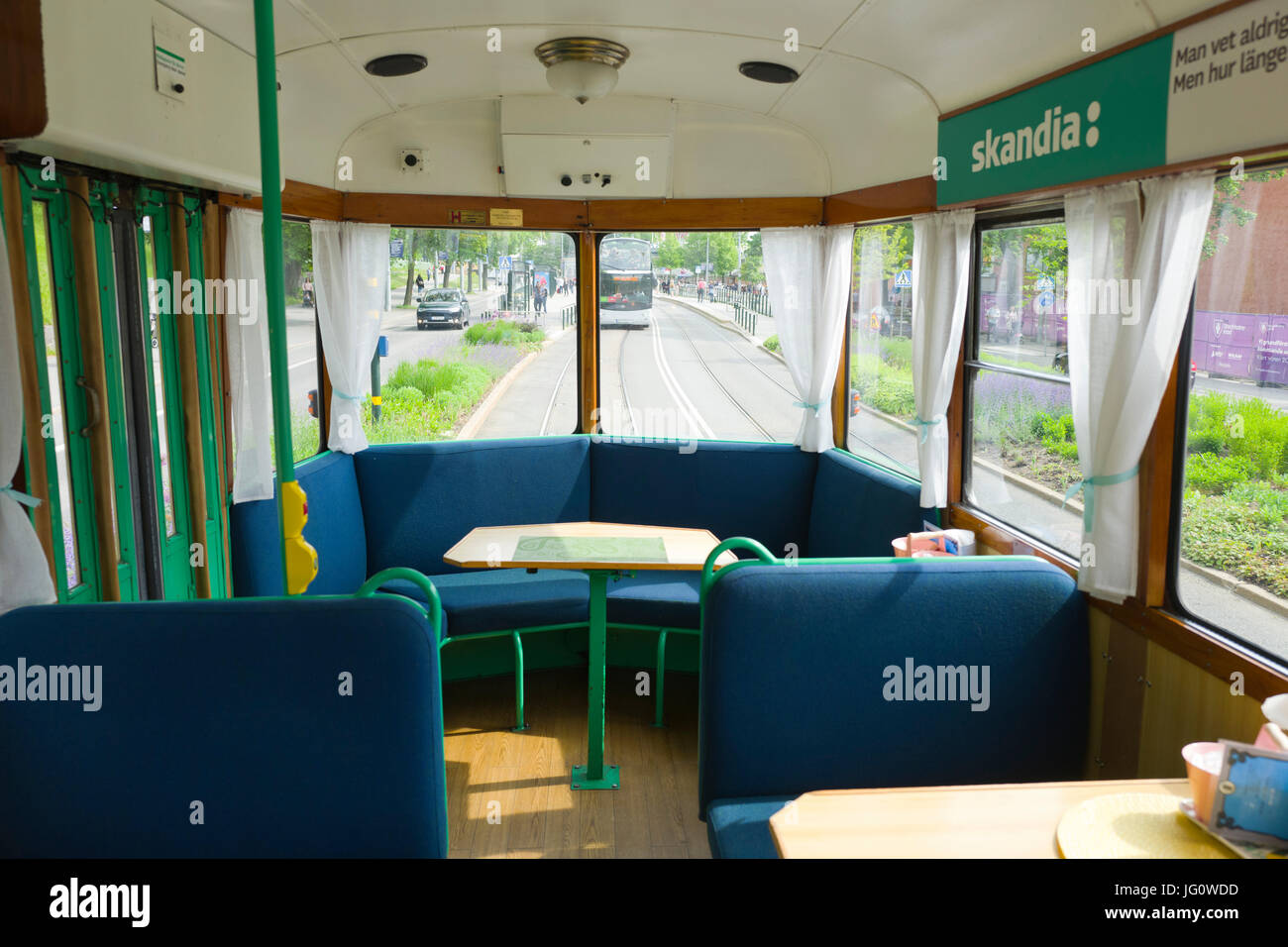 Tramway de Stockholm, l'intérieur Cafe Banque D'Images