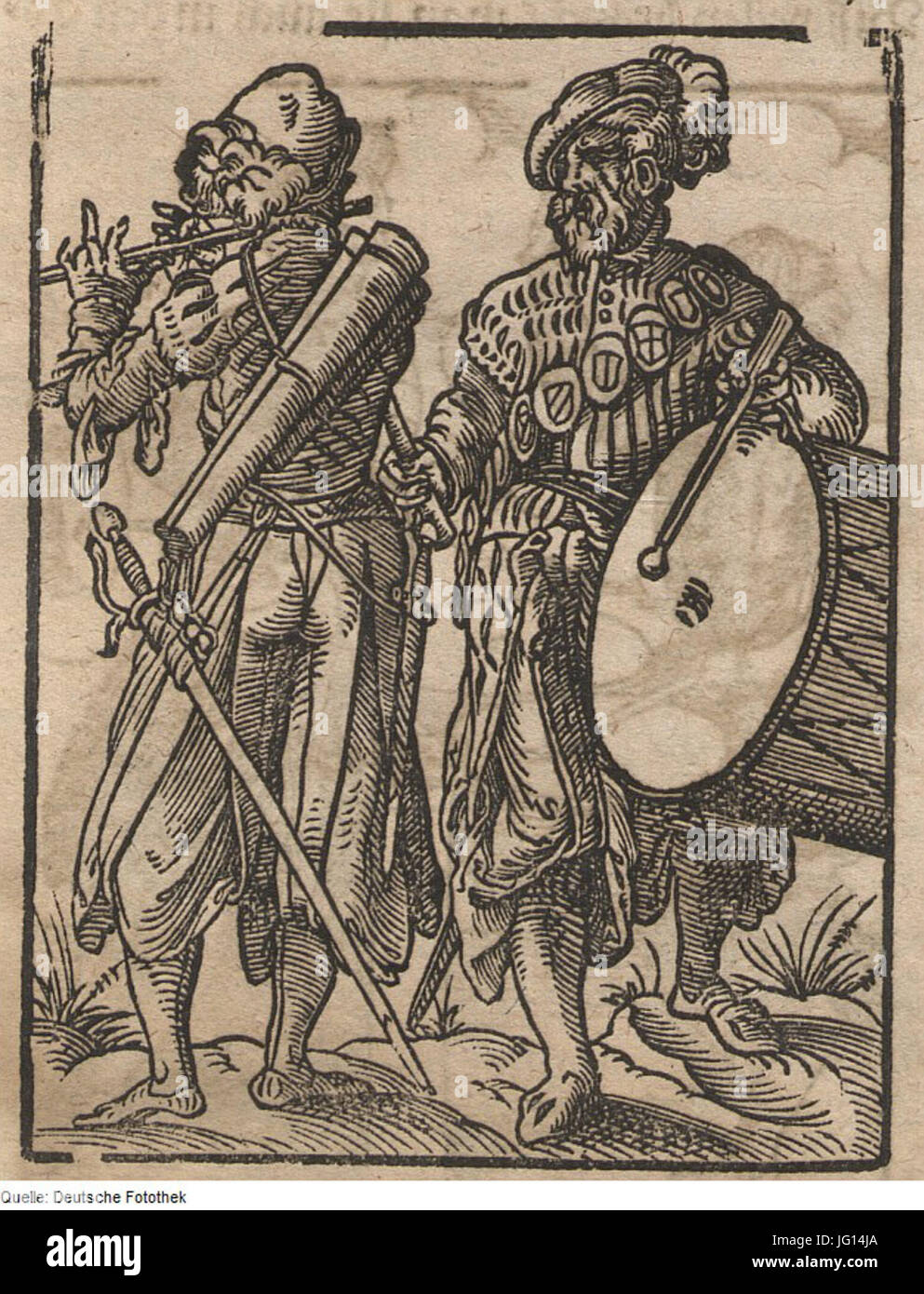 Df Fotothek Ständebuch tg 0007257 5E Beruf 5E Musiker 5E 5E Flöte Trommel Banque D'Images