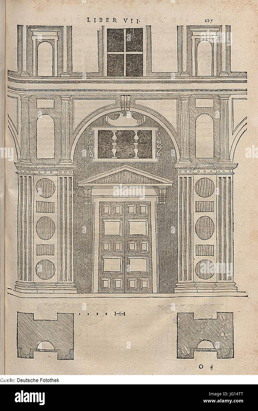 Fotothek df tg 0007406 Architektur 5E Tor Giebel 5E 5E 5E Volute Säule Halbsäule 5E 5E 5E Kapitell Pfeiler Banque D'Images