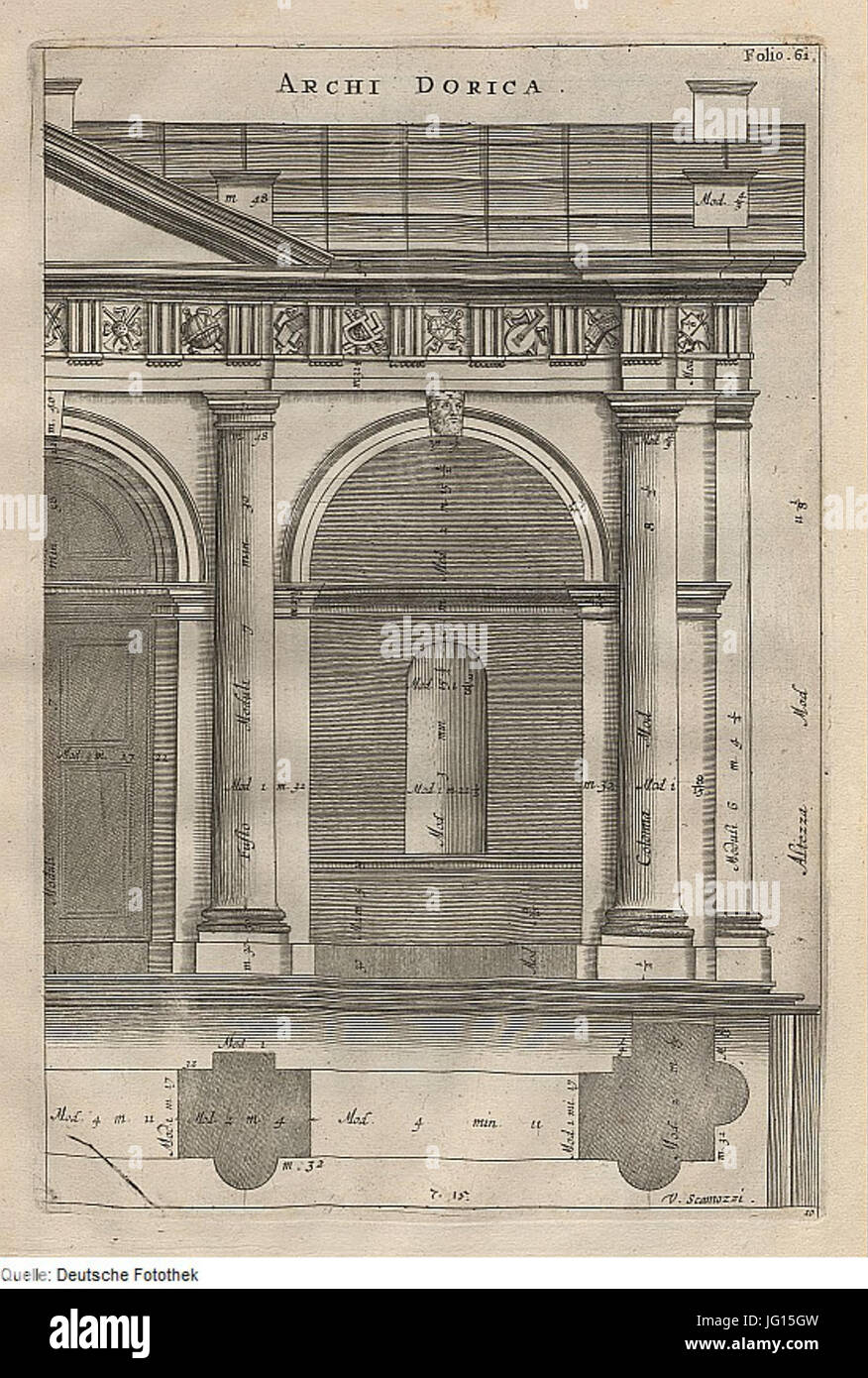 Fotothek df tg 0007866 Architektur 5E Bogen 5E Säule 5E Kapitell Base 5E 5E 5E Triglyphe frites 5E 5E Ni Metope Banque D'Images